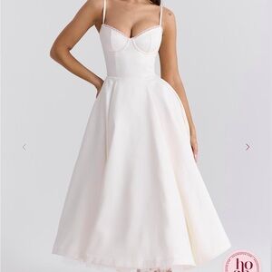 House of CB Mademoiselle White Tulle Midi Dress